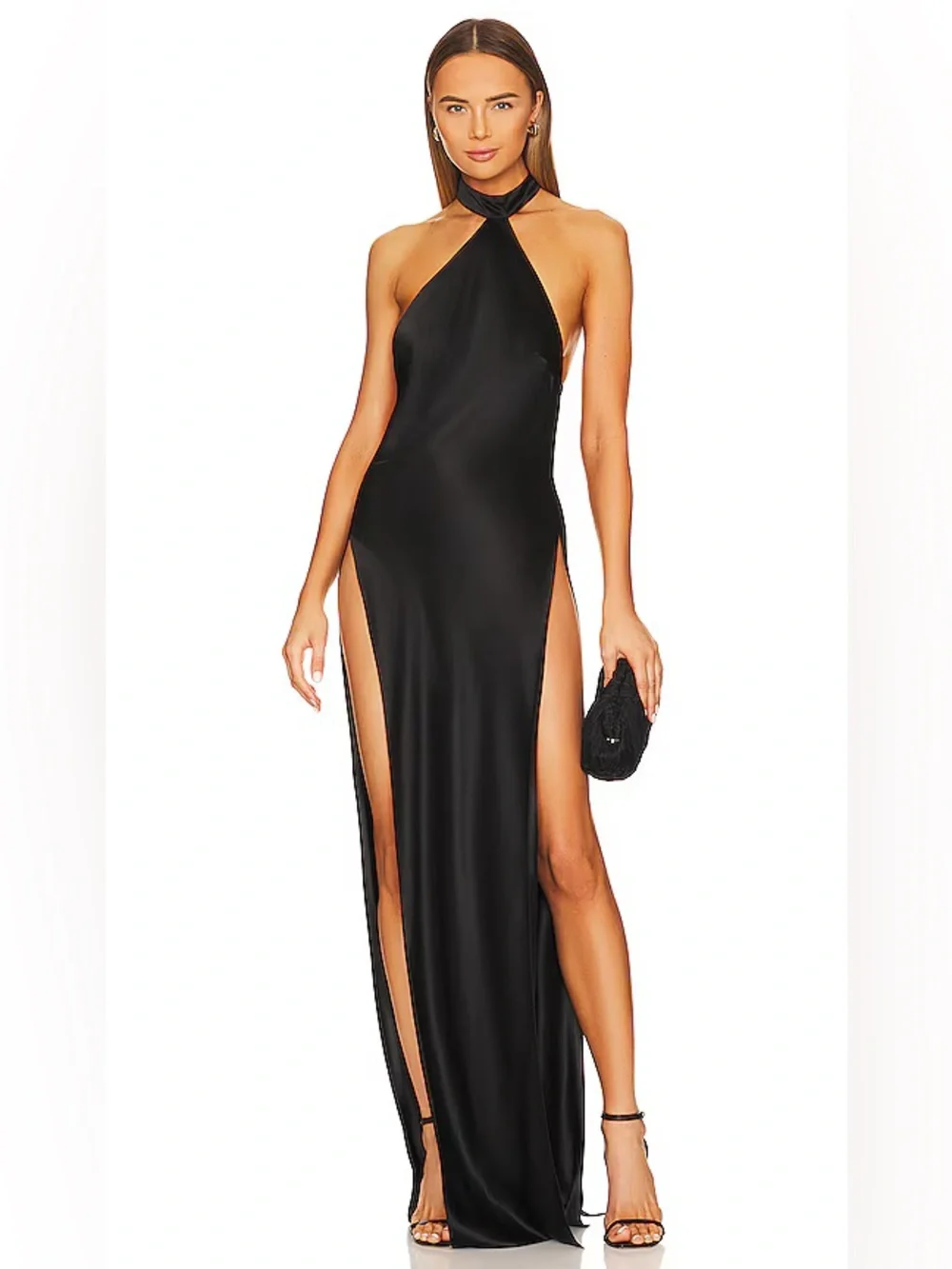 Retrofete Backless High-Slit Formal Evening Dress